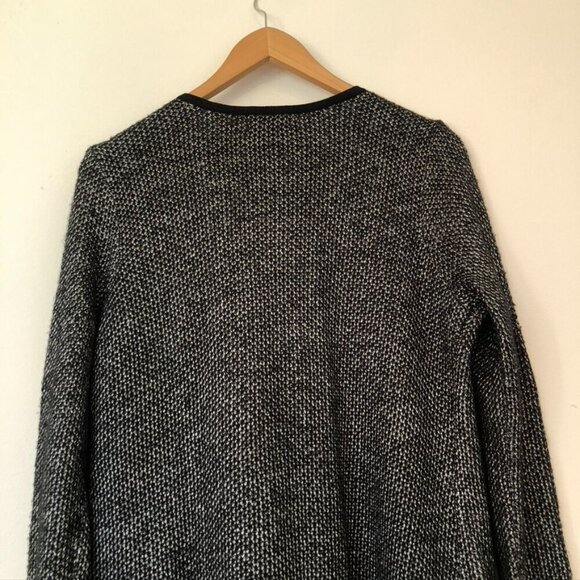 SOFT SURROUNDINGS Shelby Cardigan Black Gray Open Front Long Knit Sweater Small - Picture 10 of 11
